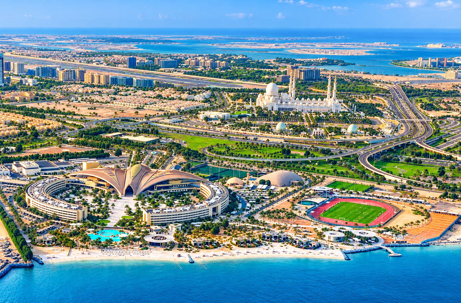 Orchid Vacation Abu Dhabi Signature Experience' itinerary card — Abu Dhabi skyline, UAE